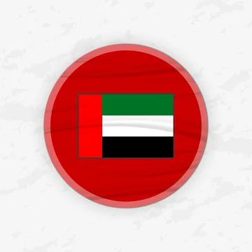 Emirati Flag in a Circular Emblem Design, Abstract Round Sticker Illustration Stock Illustration
