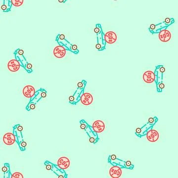 Emission free car carbon vector seamless pattern Illustrazione stock