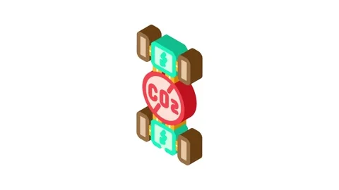 Emission free engine carbon isometric icon animation Stock Footage 327279575