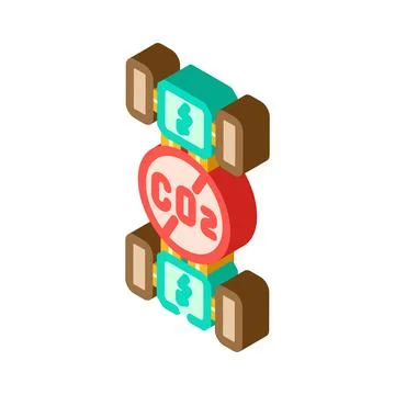 Emission free engine carbon isometric icon vector illustration Stock Illustration