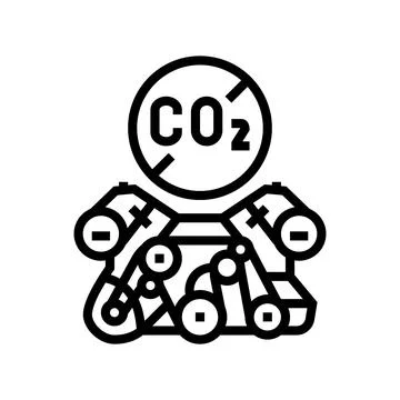 Emission free engine carbon line icon vector illustration 스톡 일러스트