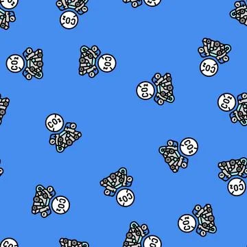 Emission free engine carbon vector seamless pattern Illustrazione stock
