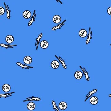 Emission free plane carbon vector seamless pattern Illustrazione stock