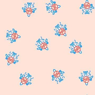 Emission free plane carbon vector seamless pattern Illustrazione stock
