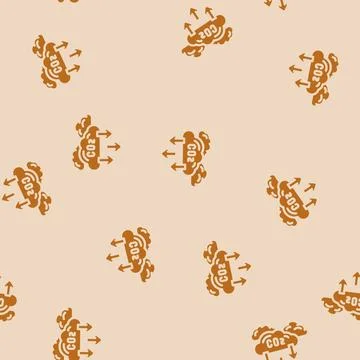 Emission reduction carbon glyph vector seamless pattern Illustrazione stock