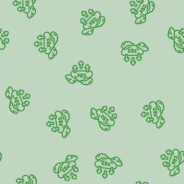 Emission reduction carbon line vector seamless pattern Illustrazione stock