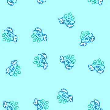 Emission reduction carbon vector seamless pattern Illustrazione stock