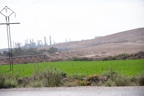 Emissions effect on nature and increase desertification and on agriculture .. Stock Photos