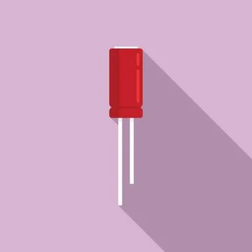 Emitting diode icon flat . Led semiconductor Stock Illustration