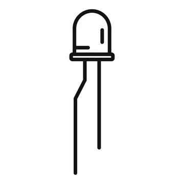Emitting diode icon outline vector. Led semiconductor Stock Illustration