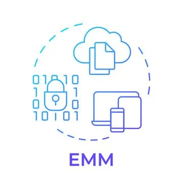 EMM blue gradient concept icon イラスト素材