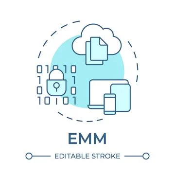 EMM soft blue concept icon Stock Illustration