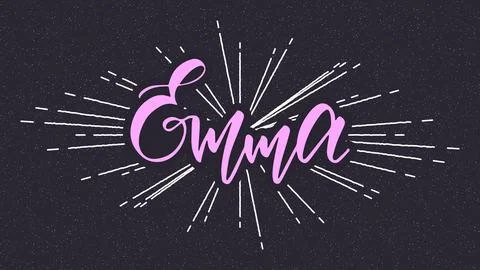 Emma Name Vector Typography with Starburst Ilustração Stock