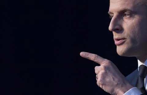 Emmanuel Macron presents political program, Paris, France - 02 Mar 2017 Foto stock
