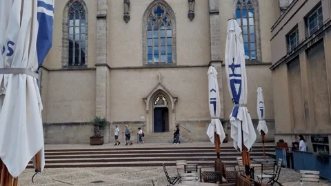 Emmaus Monastery Modern Spires In Prague Vídeo Stock 343426584