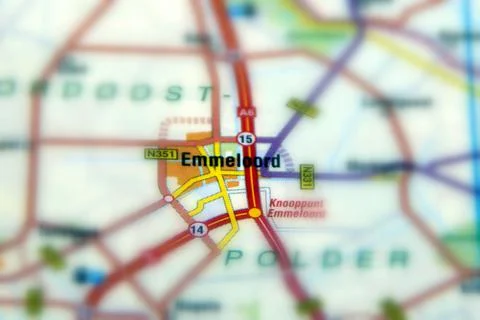 Emmeloord on a map Stock Photos