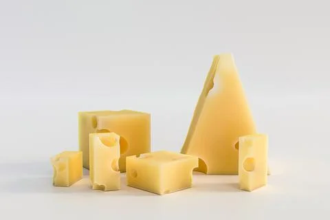 Emmental isolated on white Stock Illustration