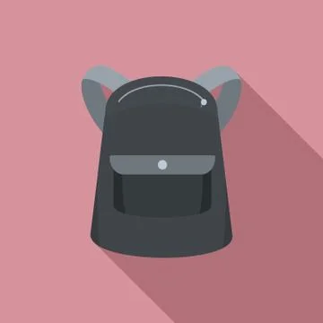 Emmo backpack icon, flat style Illustrazione stock