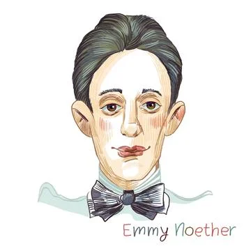 Emmy Noether portrait Stock Illustration