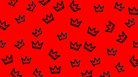 Emo Background. Crown Street Art Seamless Pattern with Urban Graffiti Style Stockillustratie