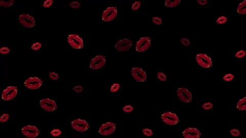 Emo background, red kiss lip Seamless pattern Stock Footage 333894424