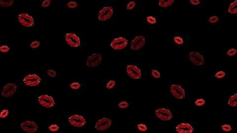 Emo Background. Red Kiss Lips Seamless Pattern with Bold Pop Art Style Stockillustratie