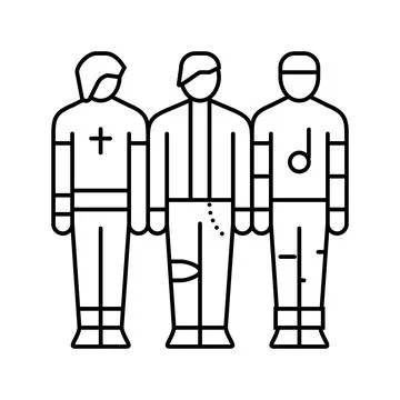 Emo band line icon vector illustration Stock Illustration