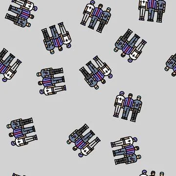 Emo band vector seamless pattern Stock Illustration