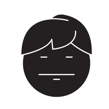 Emo emoji black vector concept icon. Emo emoji flat illustration, sign Stock Illustration