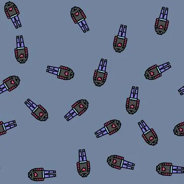 Emo fashion vector seamless pattern Illustrazione stock