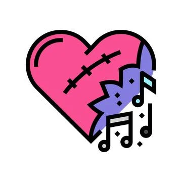 Emo music color icon vector illustration Stock Illustration