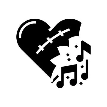 Emo music glyph icon vector illustration Stock Illustration