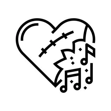 Emo music line icon vector illustration Stock Illustration