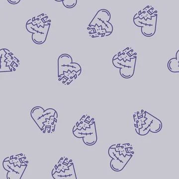 Emo music line seamless pattern Stock Illustration