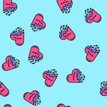 Emo music vector seamless pattern Illustrazione stock