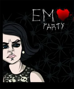 Emo party poster Stock Illustration