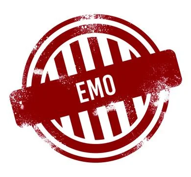 Emo, red grunge button, stamp Stock Illustration