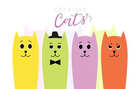 Emodzi cats Stock Illustration