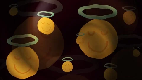 Emoji Angel Background Loop Stock Footage 309460364