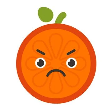 Emoji - angry orange. Isolated vector. Stock Illustration
