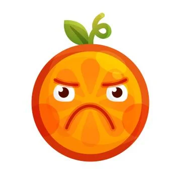Emoji - angry orange. Isolated vector. Stock Illustration