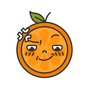 Emoji - angry orange. Isolated vector. Stock Illustration