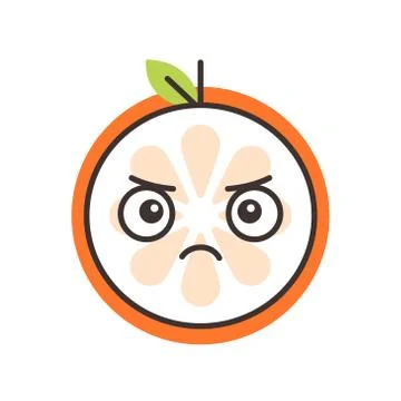 Emoji - angry orange. Isolated vector. Stock Illustration