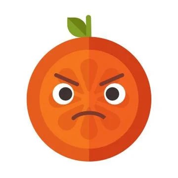 Emoji - angry orange. Isolated vector. Stock Illustration