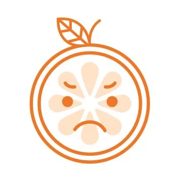 Emoji - angry orange. Isolated vector. Stock Illustration
