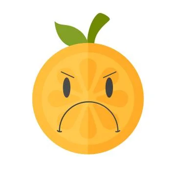 Emoji - angry orange. Isolated vector. Stock Illustration