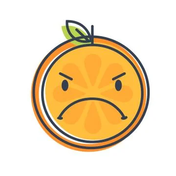 Emoji - angry orange. Isolated vector. Stock Illustration