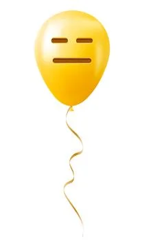 Emoji balloon with expressionless face Yellow emoji smile Illustrazione stock