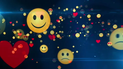 Emoji bubble chat emoticons icons tunnel... | Stock Video | Pond5