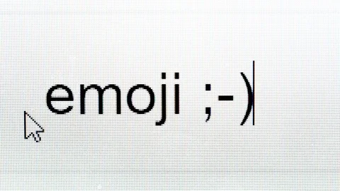 Emoji closeup computer screen Video stock 82992785